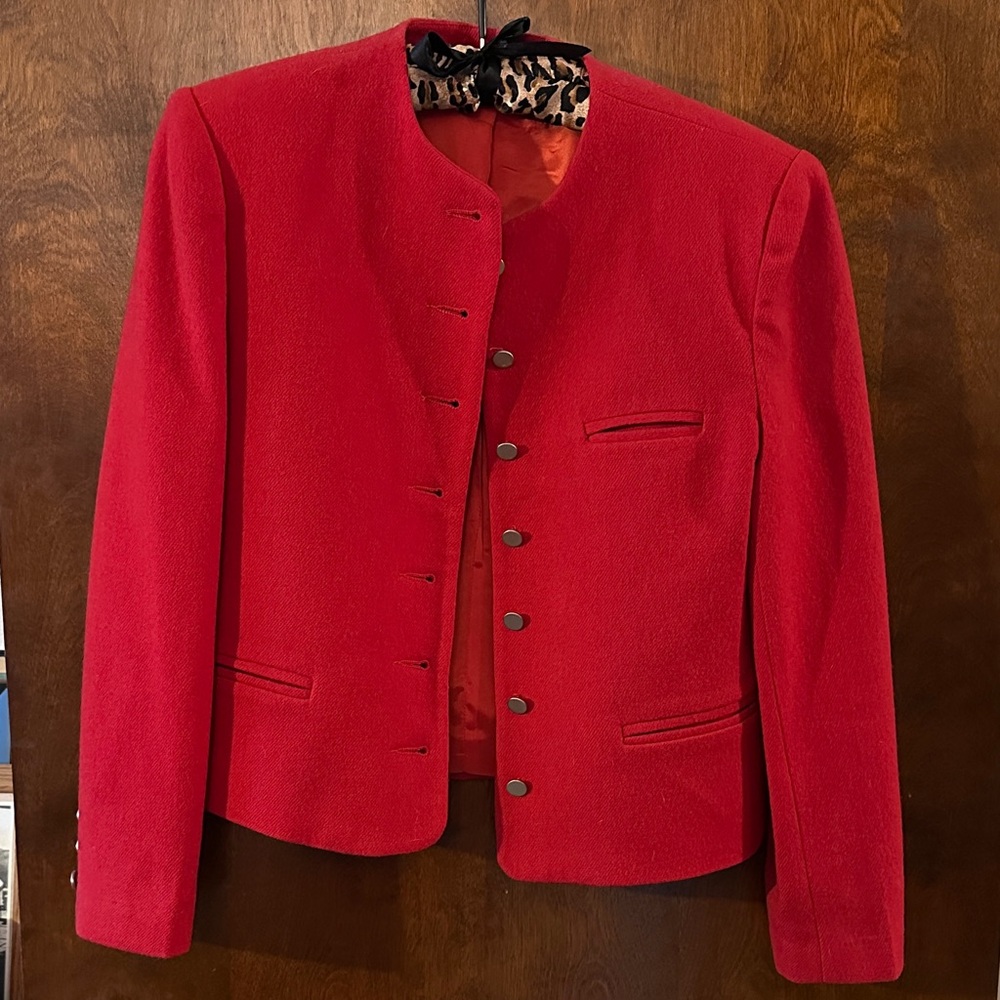 Elegant & Chic Red Women's Blazer